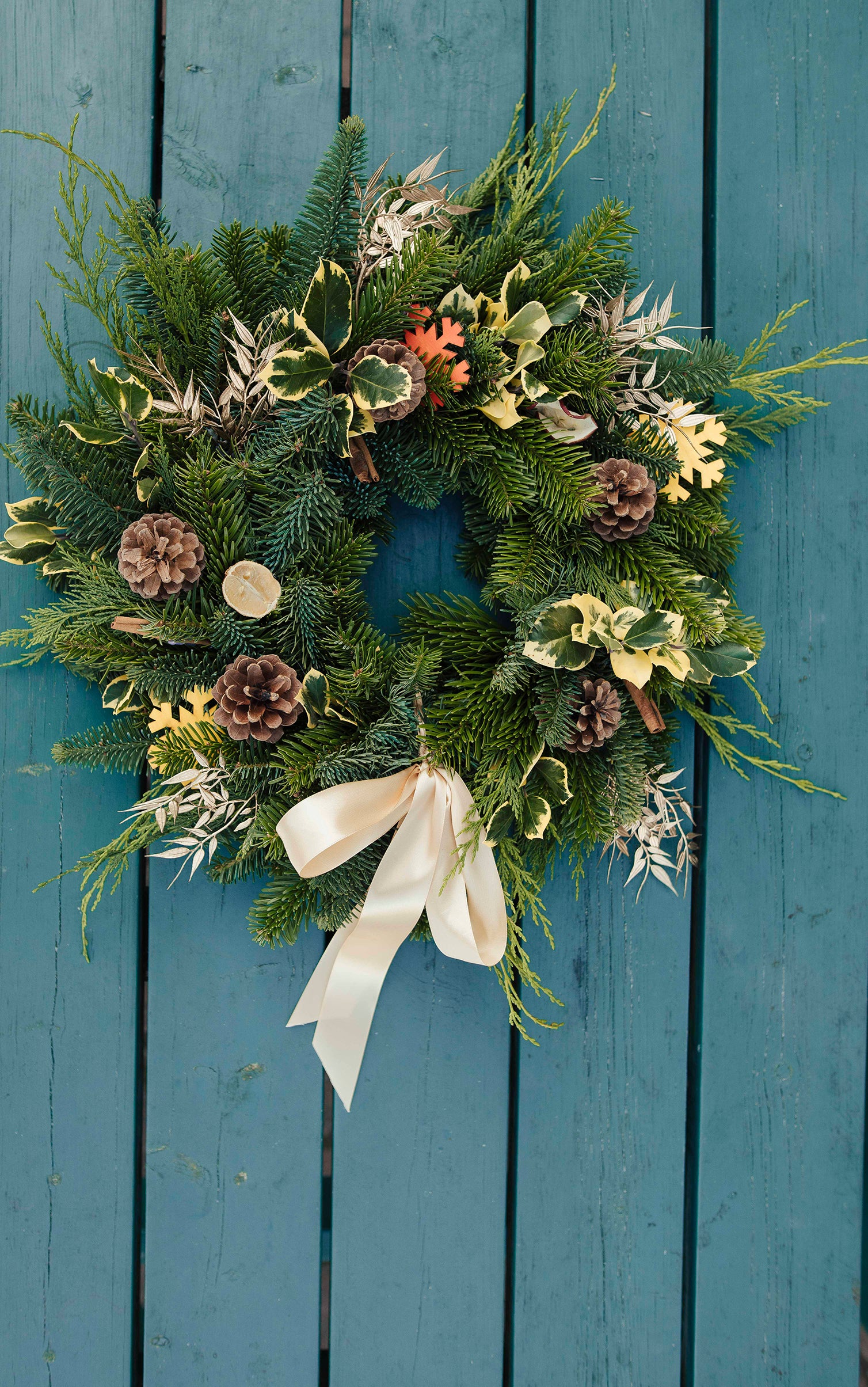 Golden Decorated Christmas Wreath