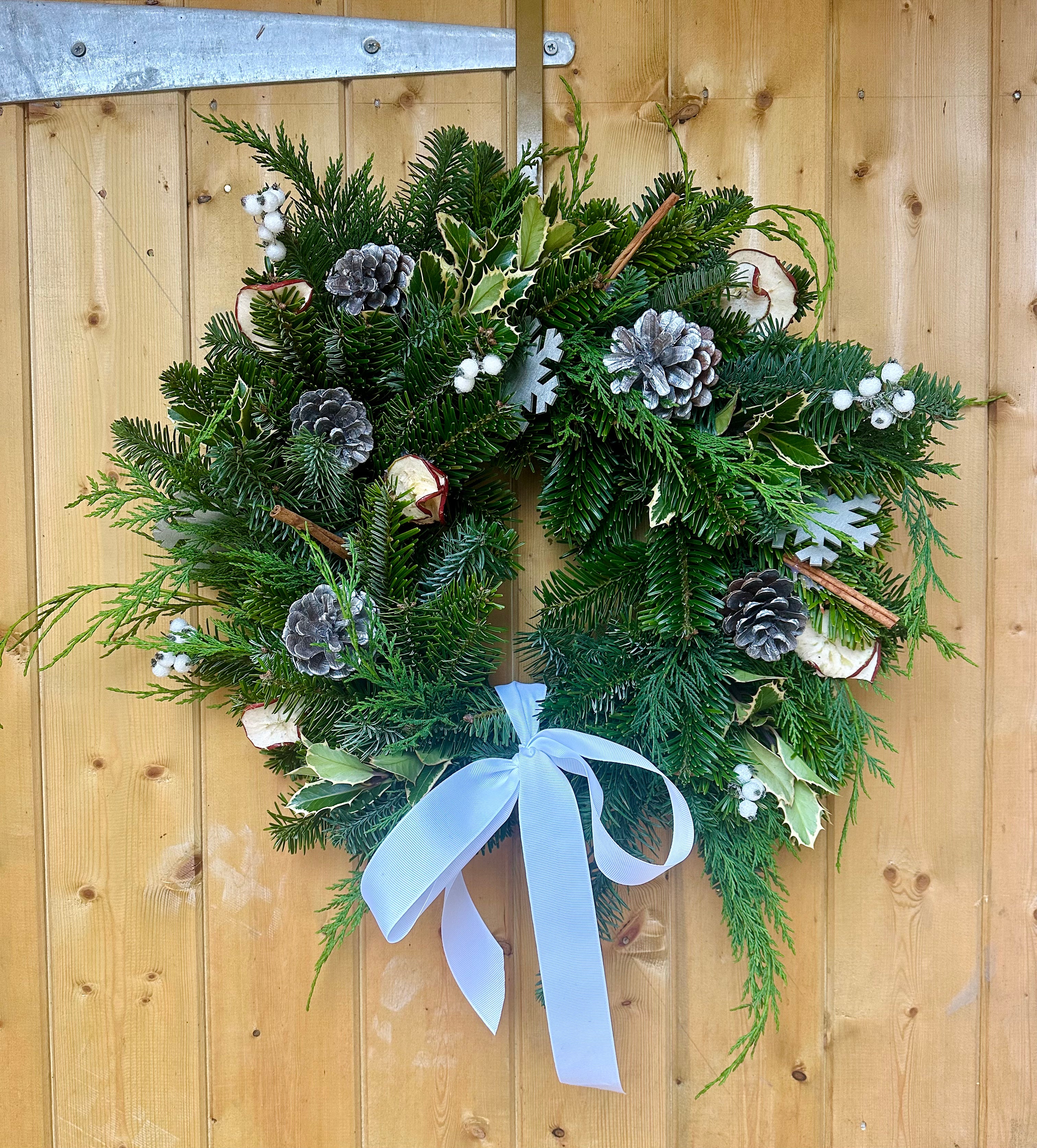 Decorated Silver Christmas Wreath